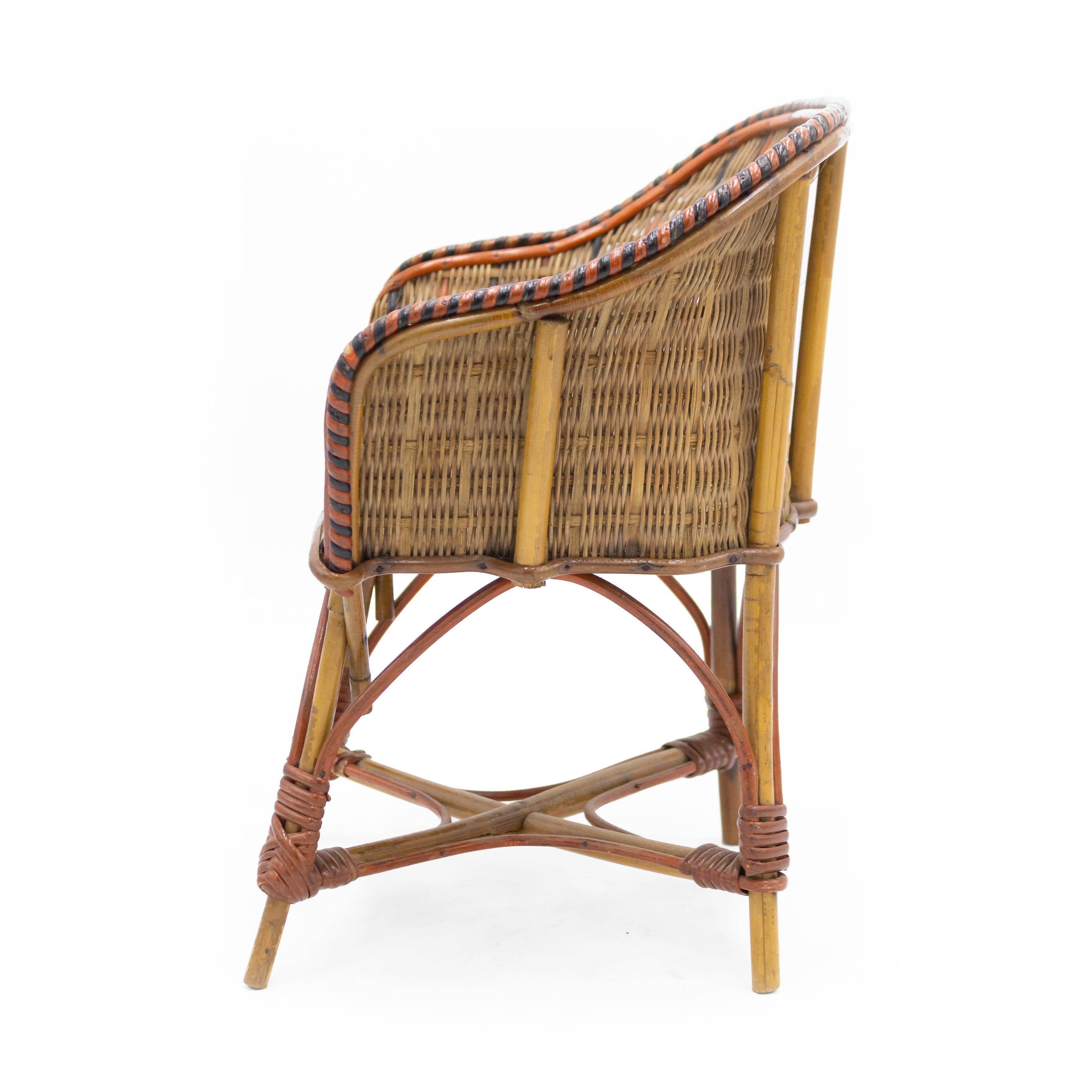 20th Century French Sales Sample Miniature Wicker Salon Set For Sale