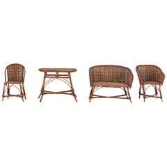 French Sales Sample Miniature Wicker Salon Set