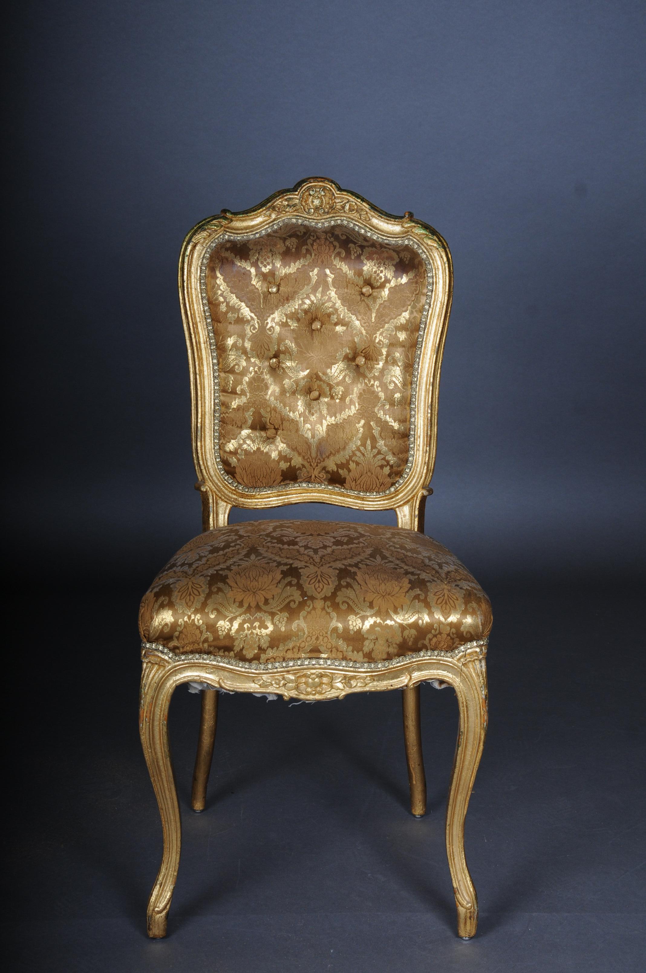 French Salon Chairs from the Bellevue Palace in Berlin, Gold from 1890 For Sale 8