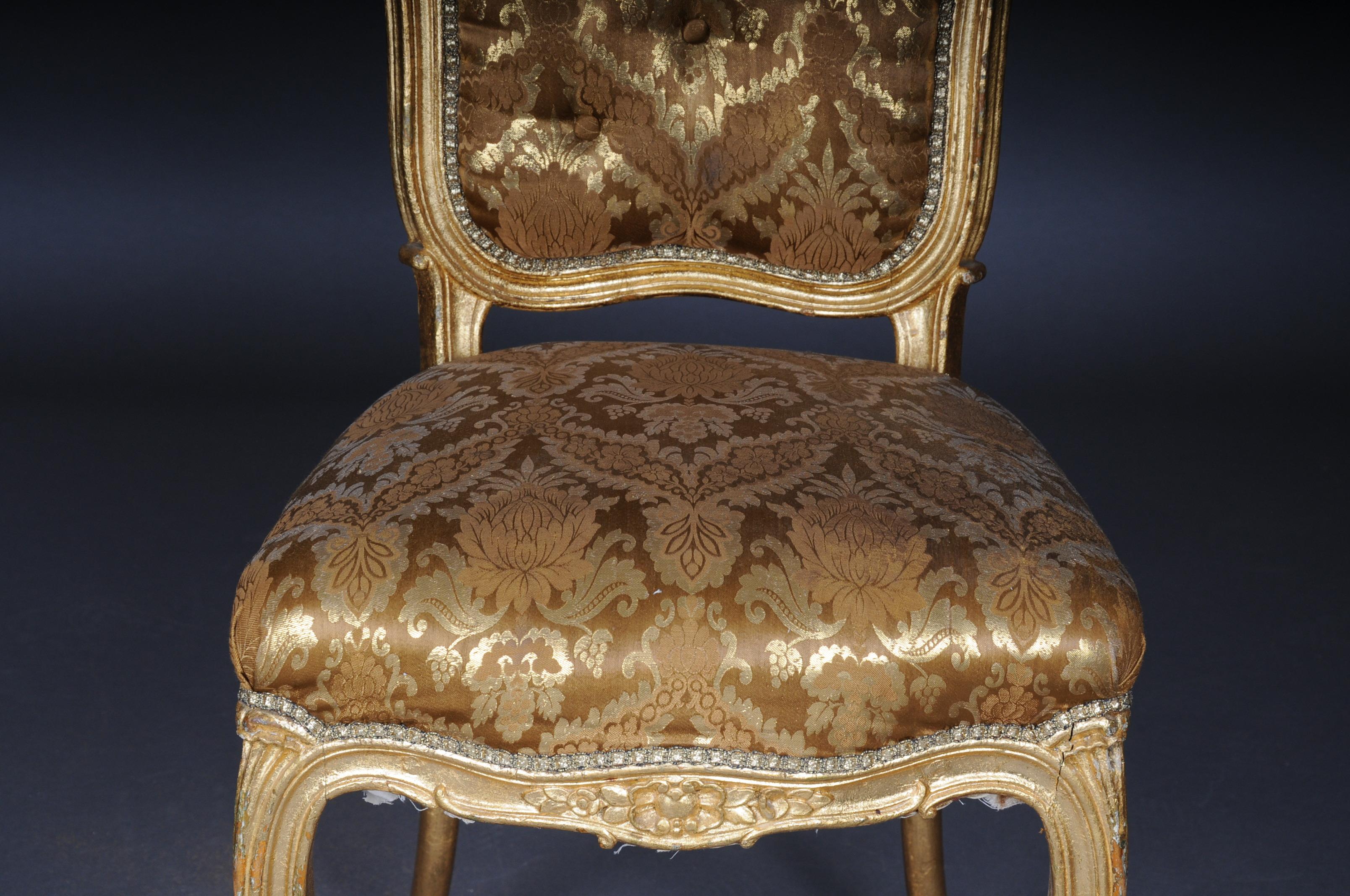 French Salon Chairs from the Bellevue Palace in Berlin, Gold from 1890 For Sale 10