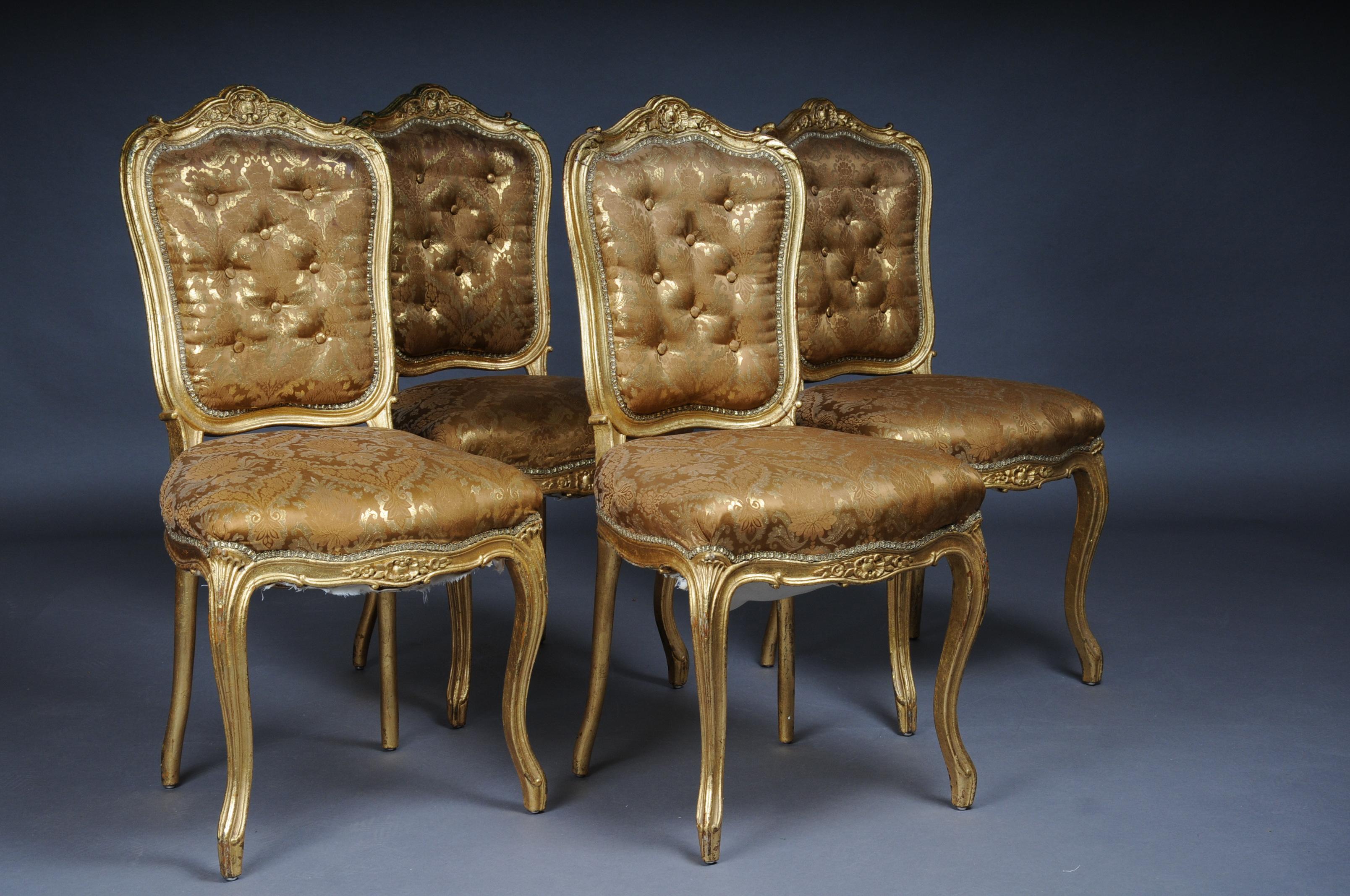 French Salon Chairs from the Bellevue Palace in Berlin, Gold from 1890 For Sale 1