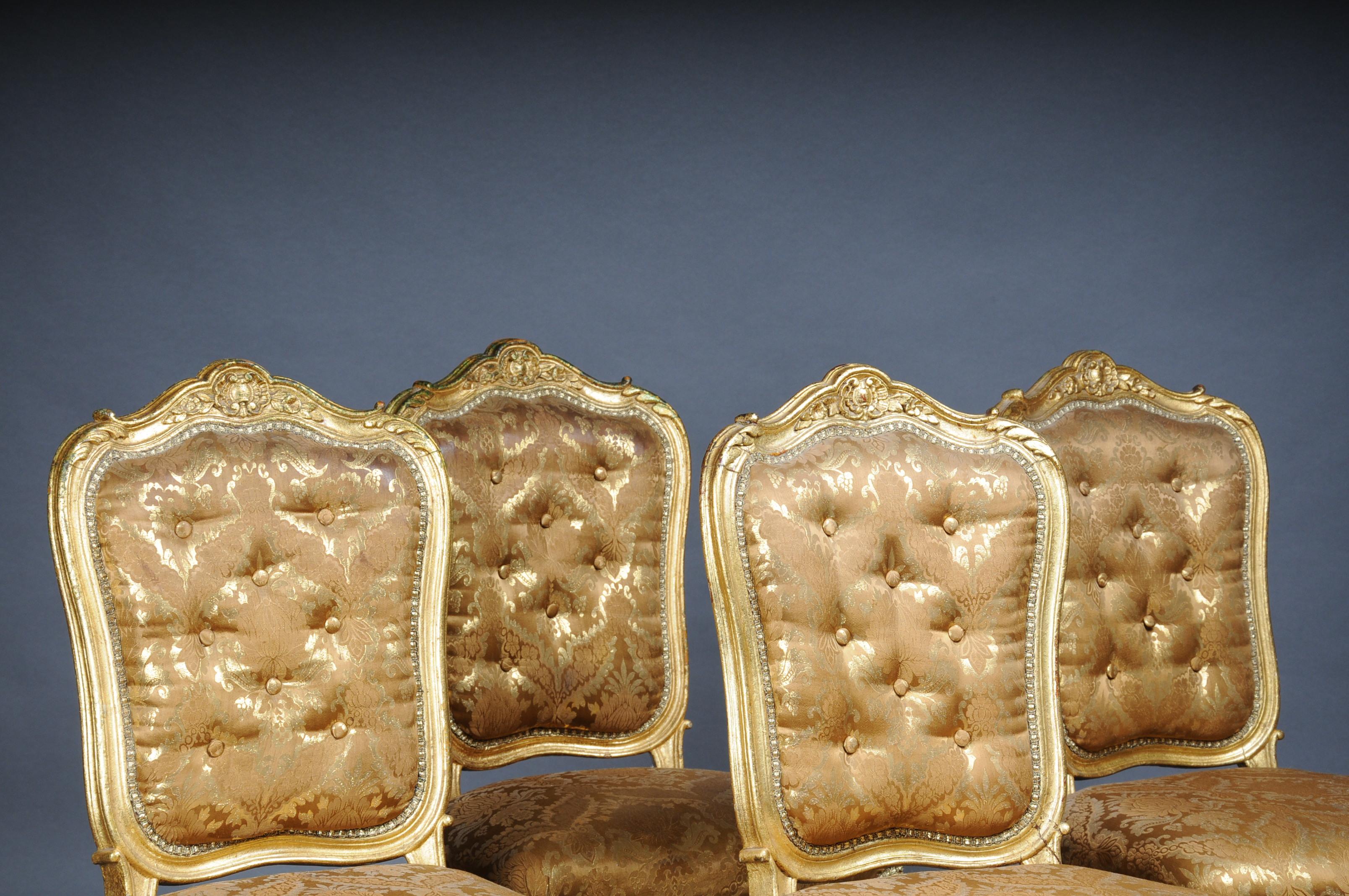 French Salon Chairs from the Bellevue Palace in Berlin, Gold from 1890 For Sale 2