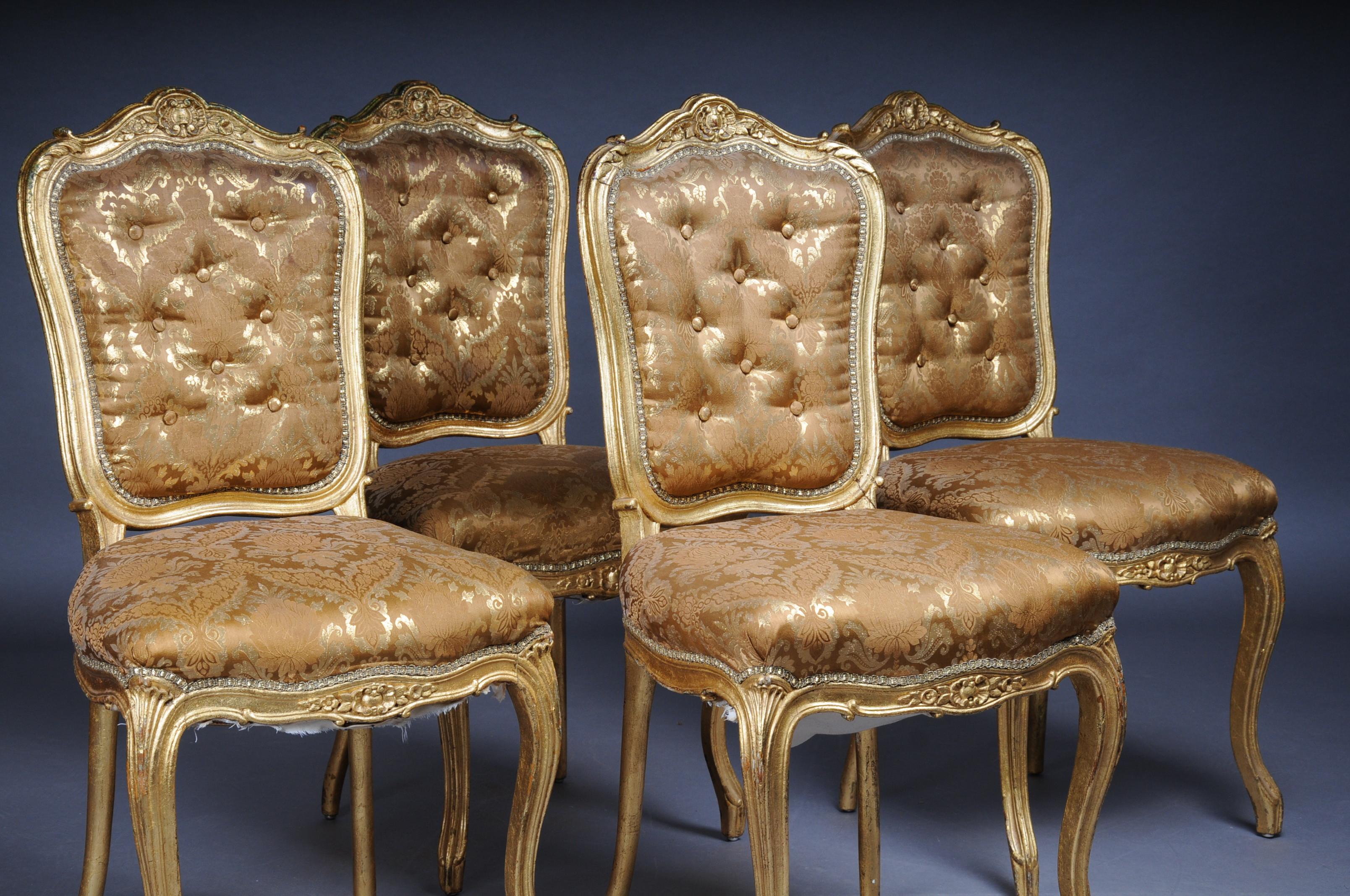 French Salon Chairs from the Bellevue Palace in Berlin, Gold from 1890 For Sale 3