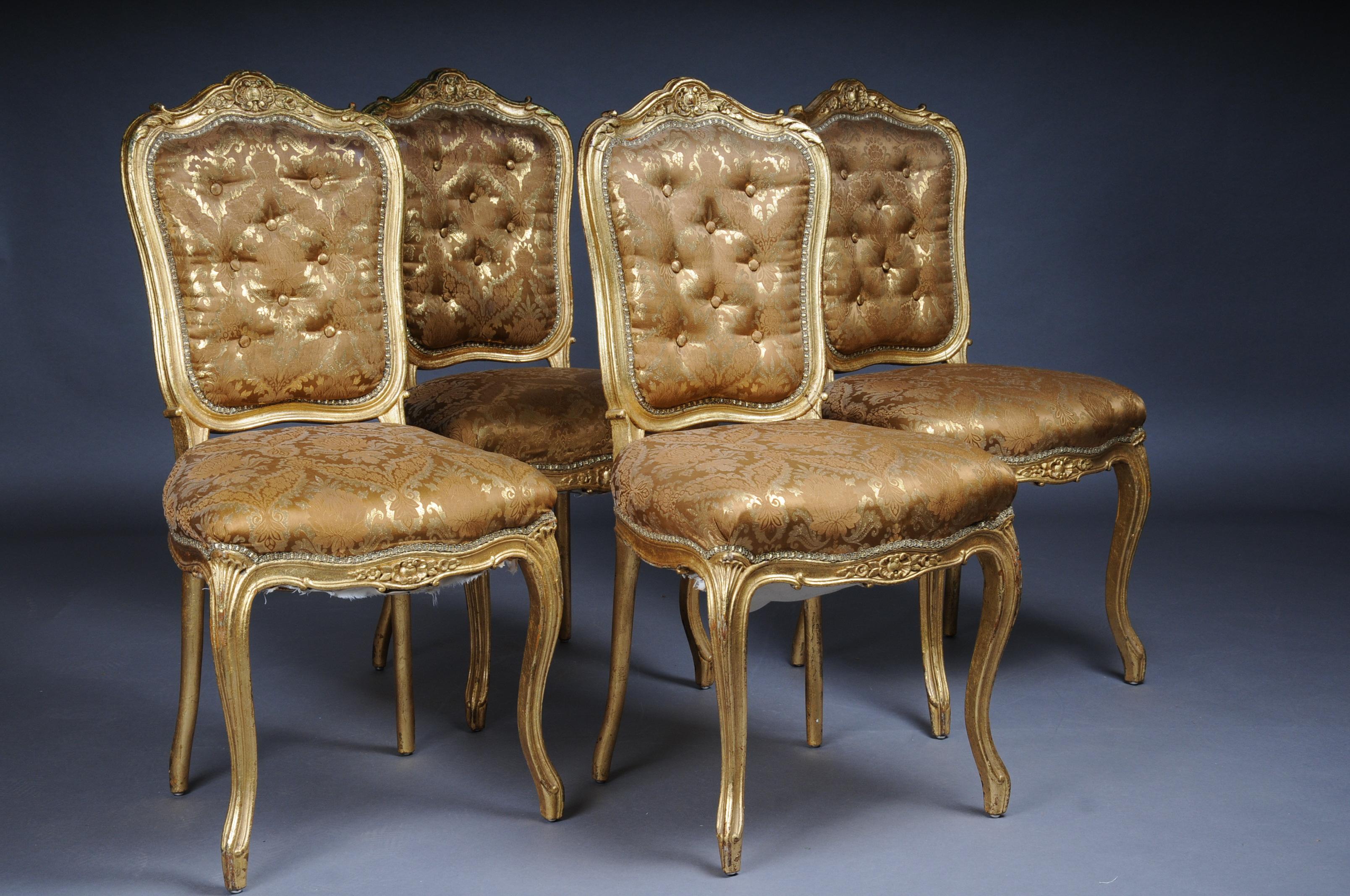 French Salon Chairs from the Bellevue Palace in Berlin, Gold from 1890 For Sale 4