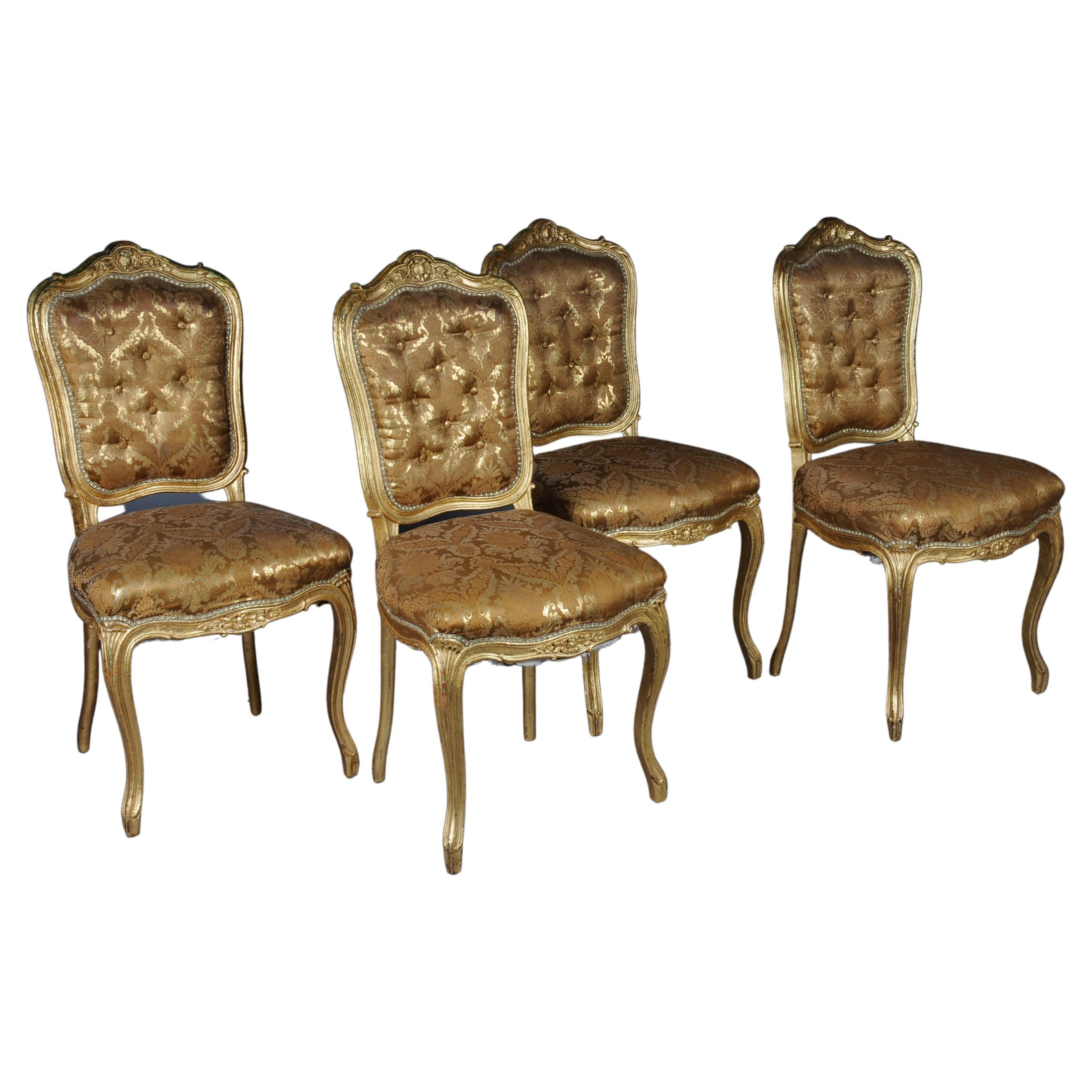 French Salon Chairs from the Bellevue Palace in Berlin, Gold from 1890