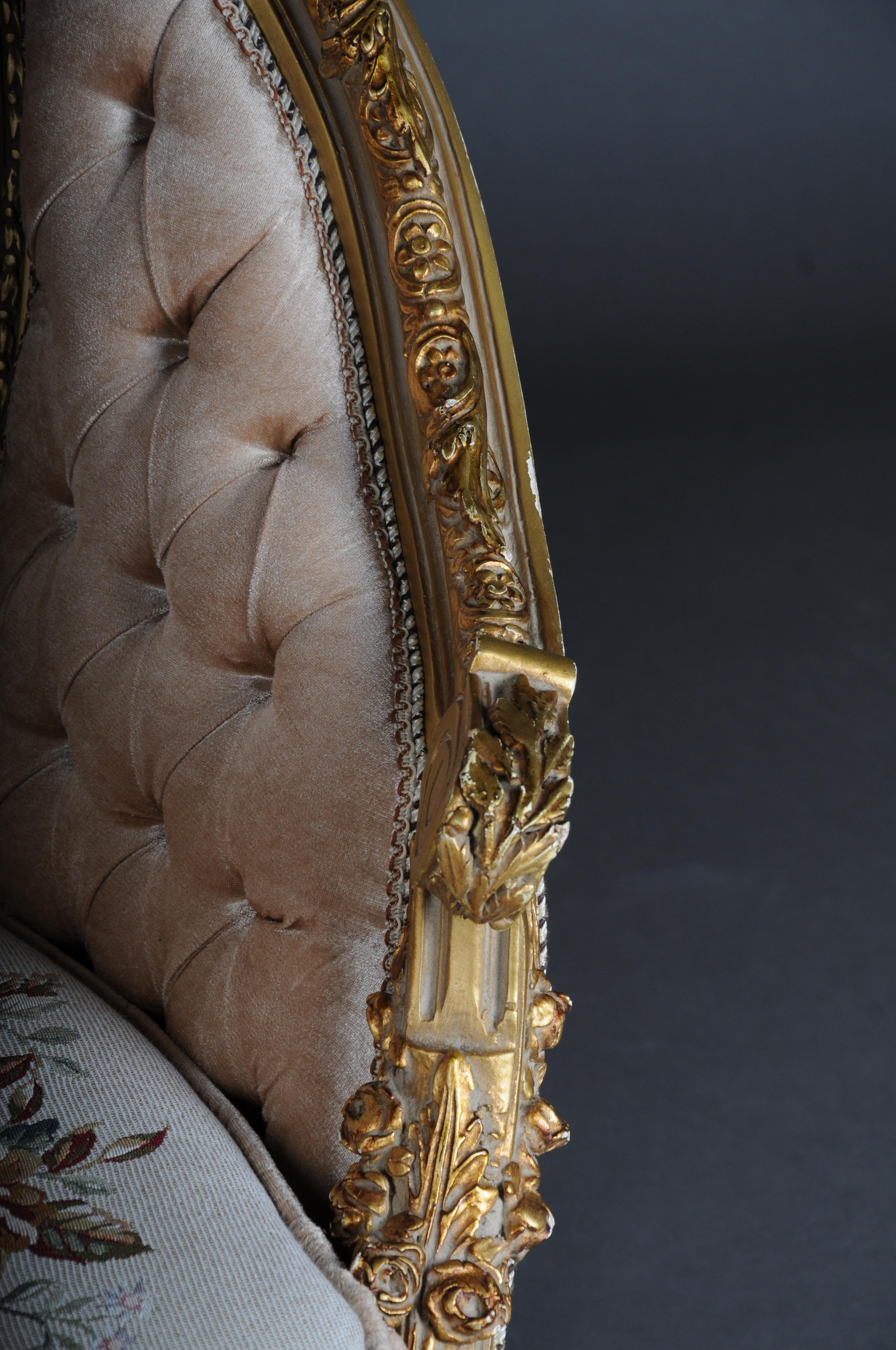 Ensemble de sièges de salon français de style Louis XVI, or du 20ème siècle en vente 2