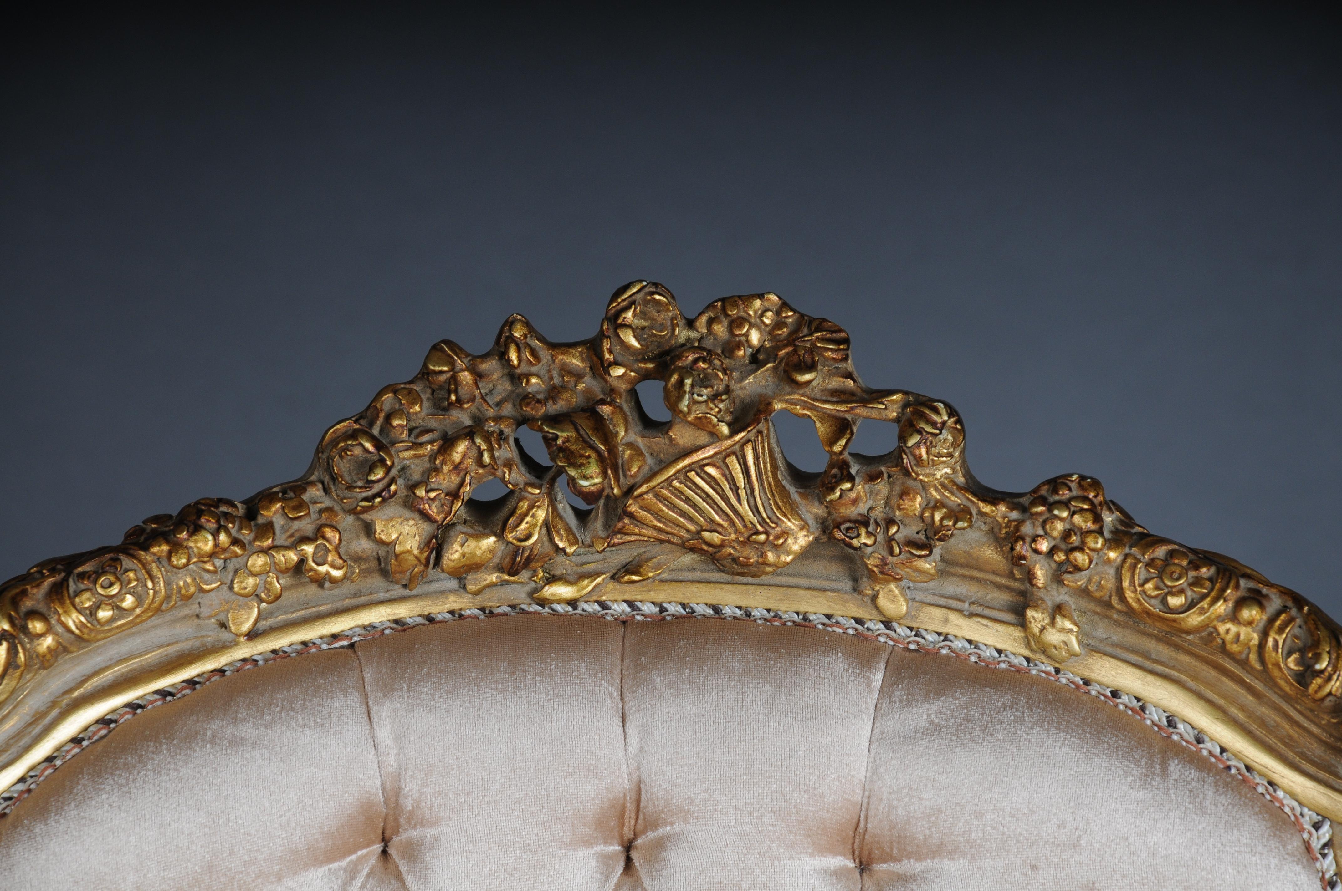 Französisches Salon-Sitzgruppe-Set im Louis-XVI.-Stil, 20. Jahrhundert, Gold (Buchenholz) im Angebot