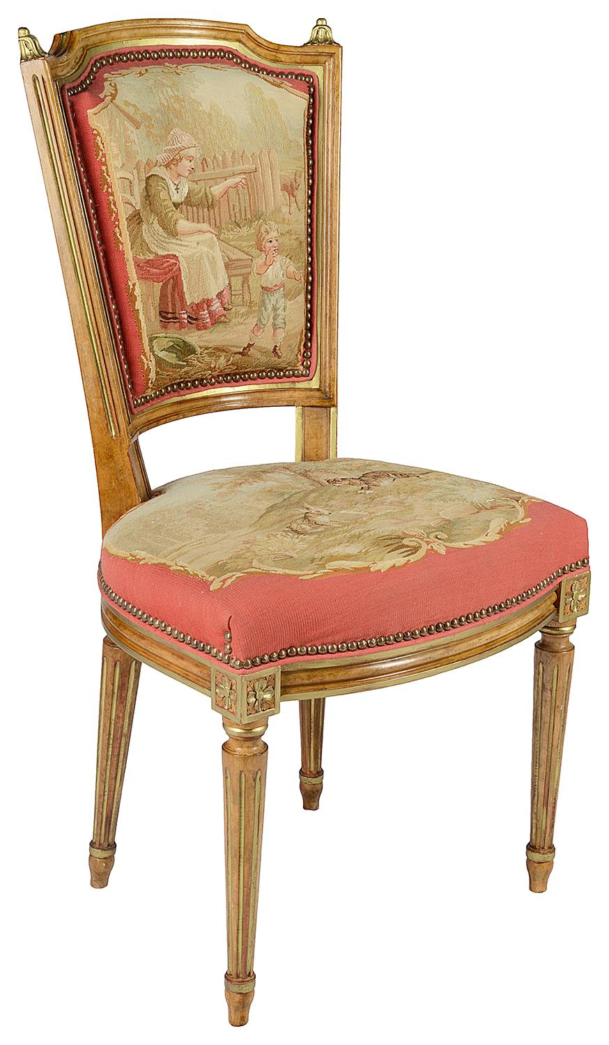 French Salon Suite, 19th Century, Aubusson Tapestry 11