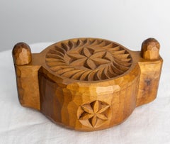 French Salt Box Hand-Carved in Cembro Pine Brutalist Style, circa 1950