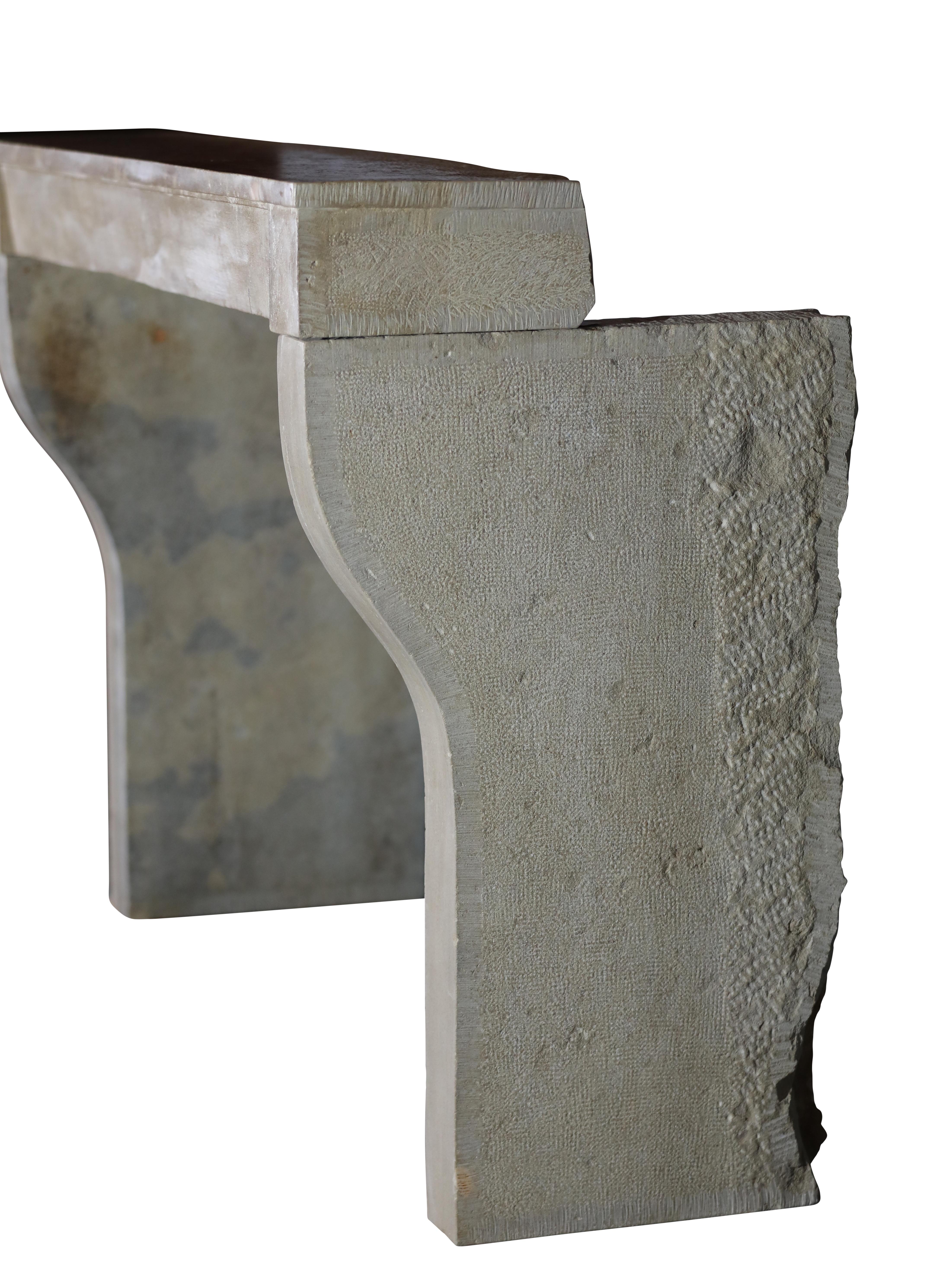 French Sand-Beige Limestone Timeless Slow Living Antique Chimney Piece For Sale 7