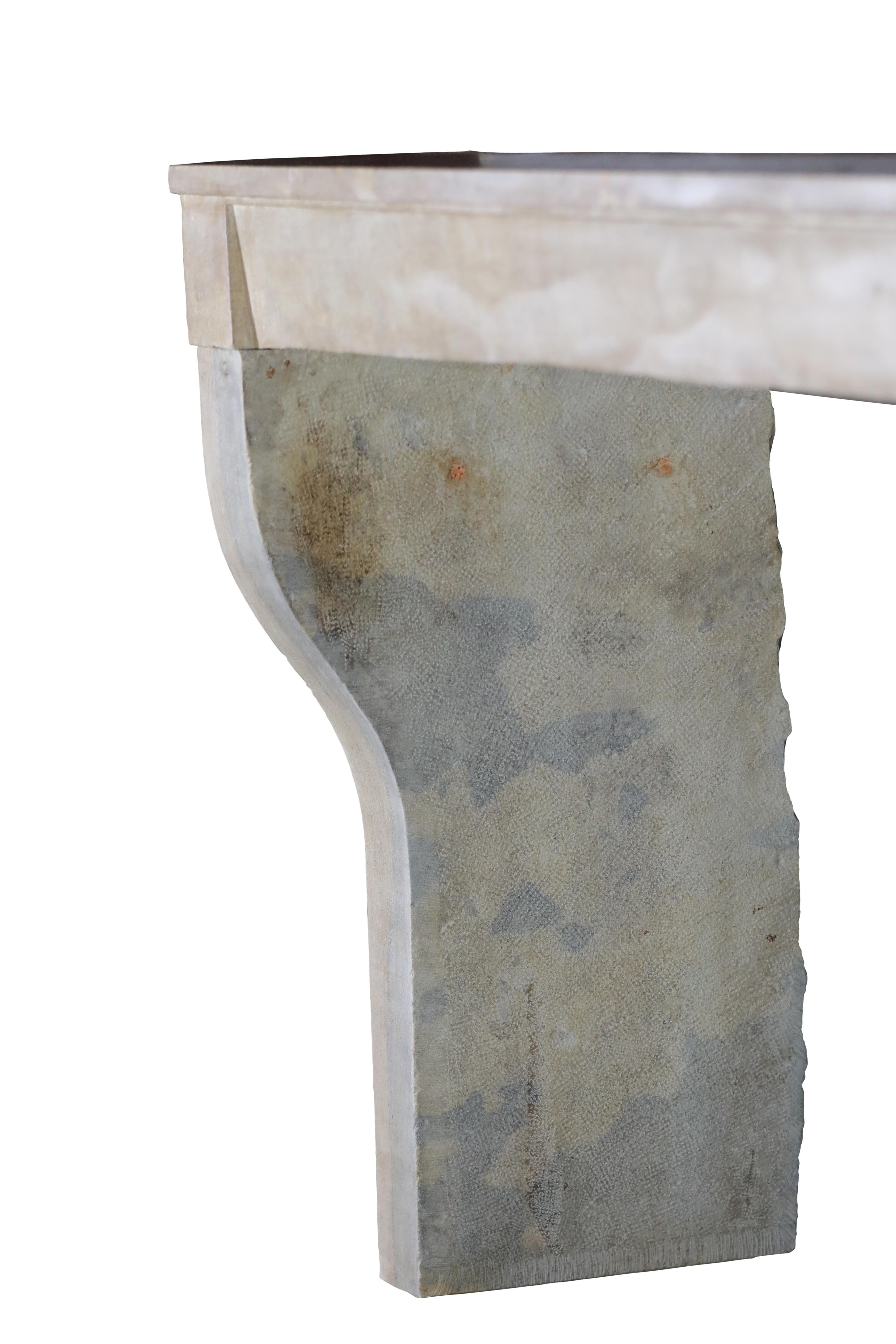 French Sand-Beige Limestone Timeless Slow Living Antique Chimney Piece For Sale 9