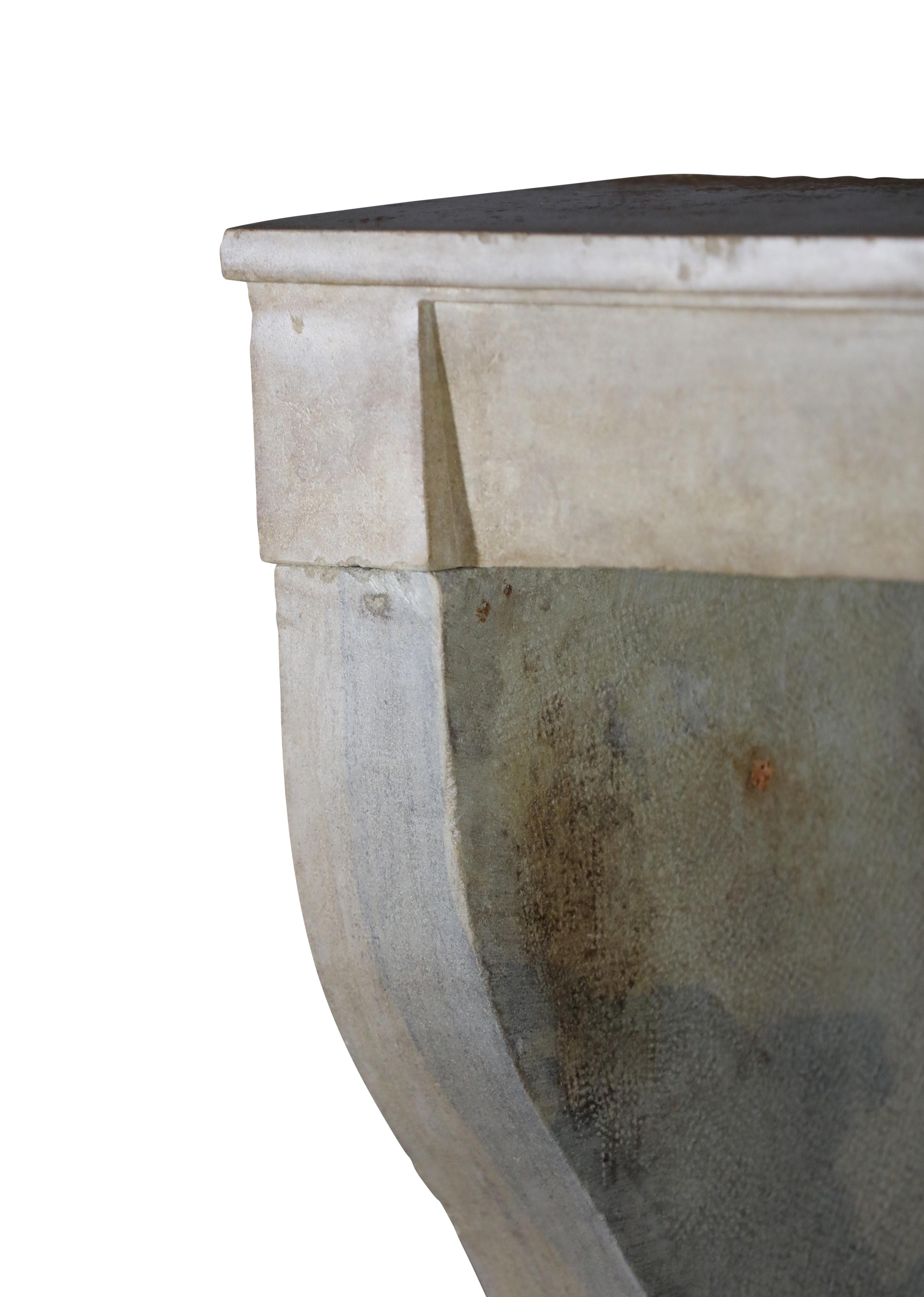 French Sand-Beige Limestone Timeless Slow Living Antique Chimney Piece For Sale 10
