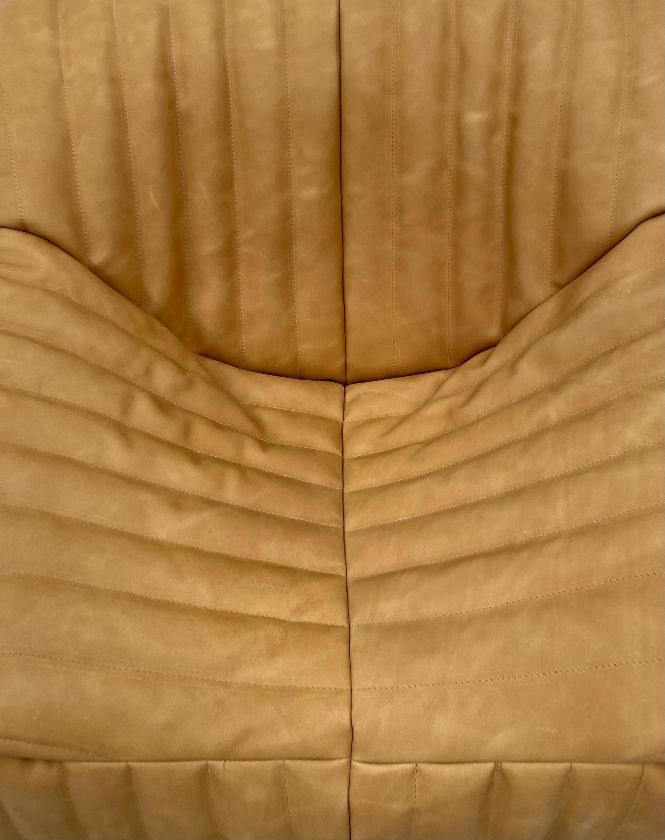 French Sandra Chair in Camel Leather by Annie Hiéronimus for Cinna/Ligne Roset. For Sale 1