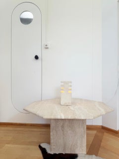 French Sandstone hand carved Table lamp SIGNED Albert Tormos, Saint-Tropez, 1970