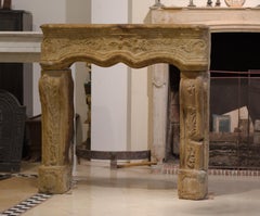 French Sandstone Régence Fireplace Mantel