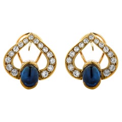French Sapphire and Diamond Earrings