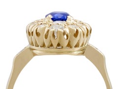 French Sapphire and Diamond Yellow Gold Cocktail Ring