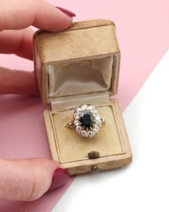 Bague saphir français diamant en or 18k