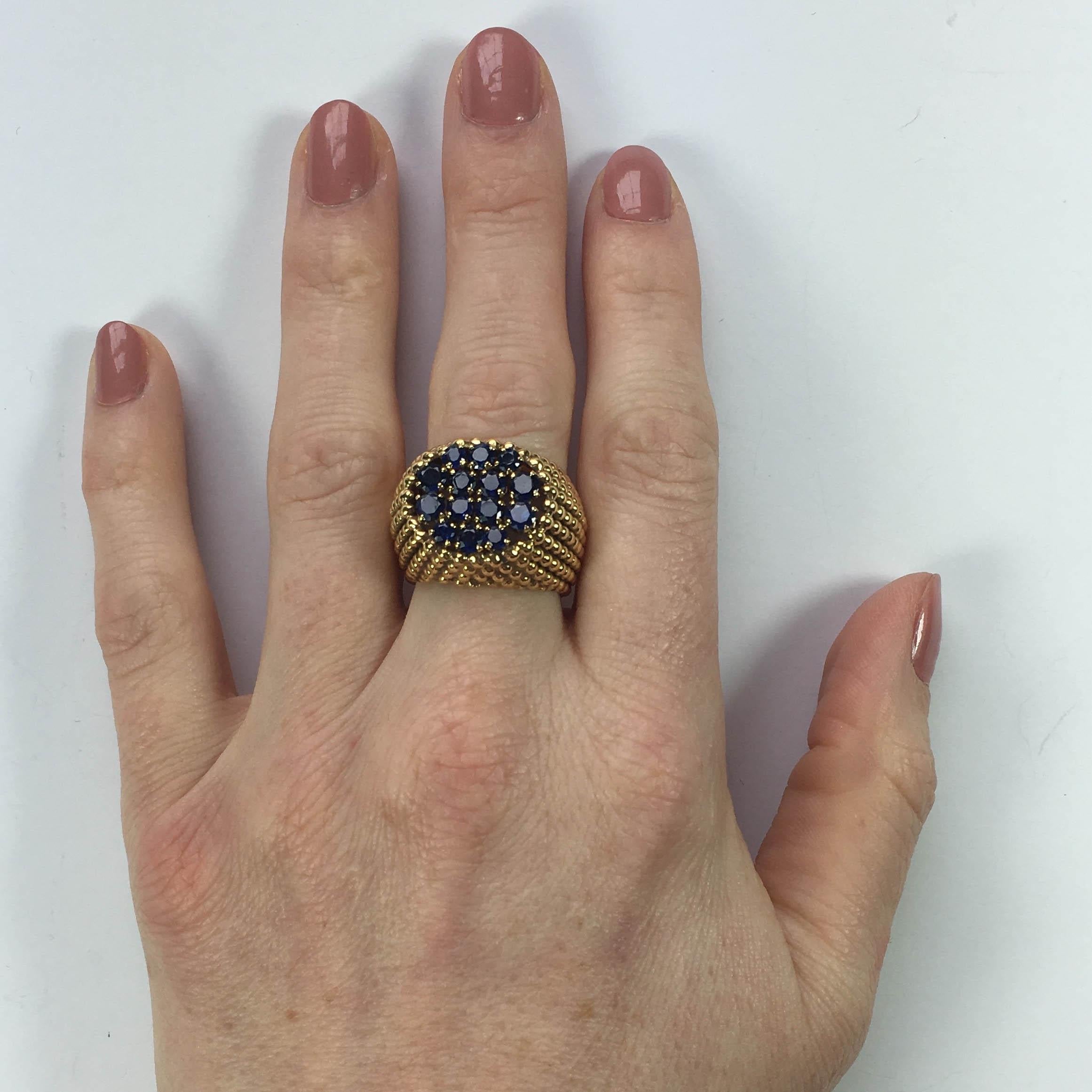 French Sapphire Gold Ring, circa 1950 For Sale 5