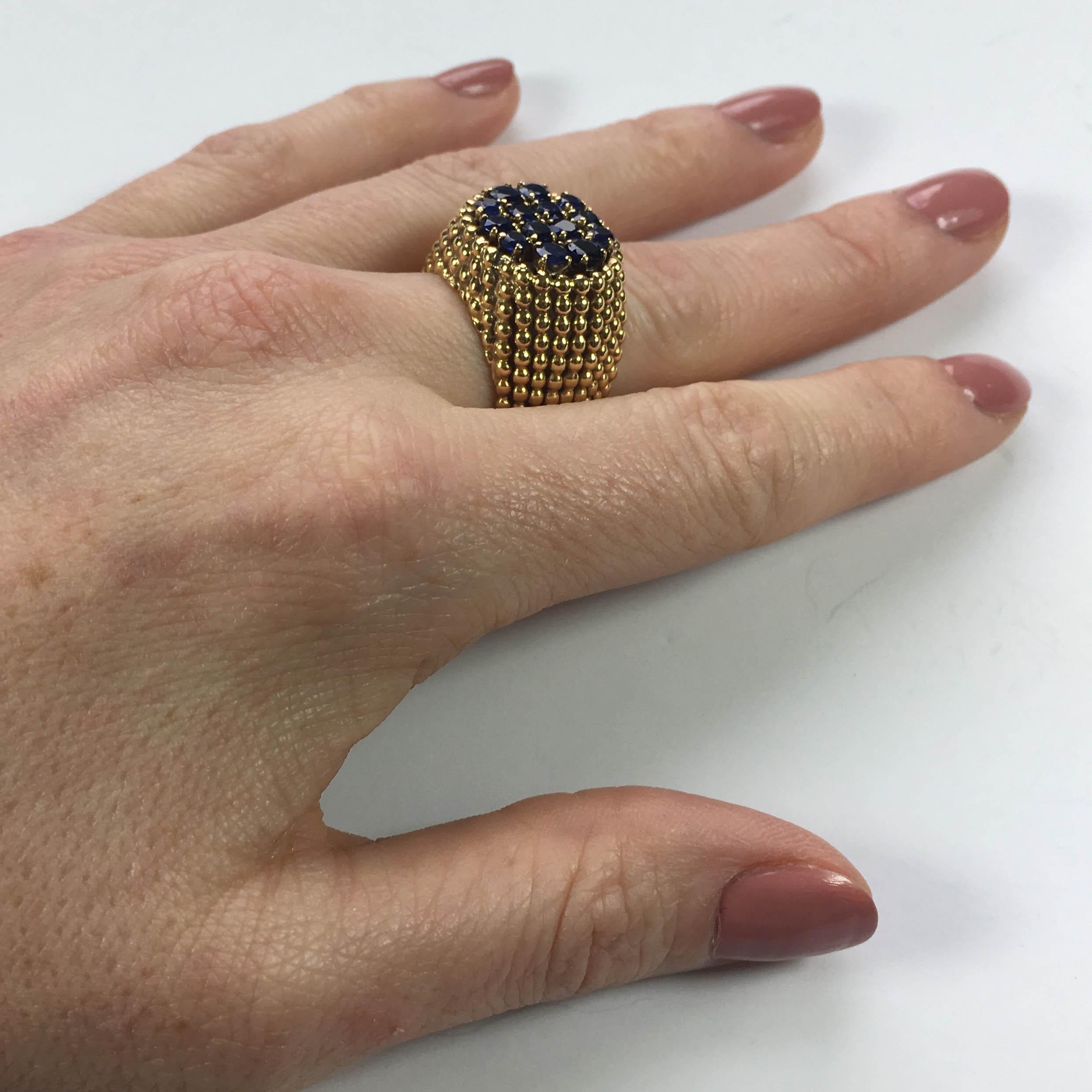 French Sapphire Gold Ring, circa 1950 For Sale 7
