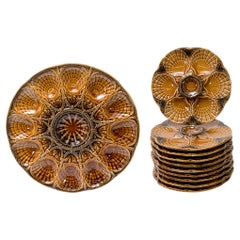 French Sarreguemines Faience Oyster Service