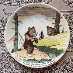 French Sarreguemines plates illustrated by Benjamin Rabier, circa 1930