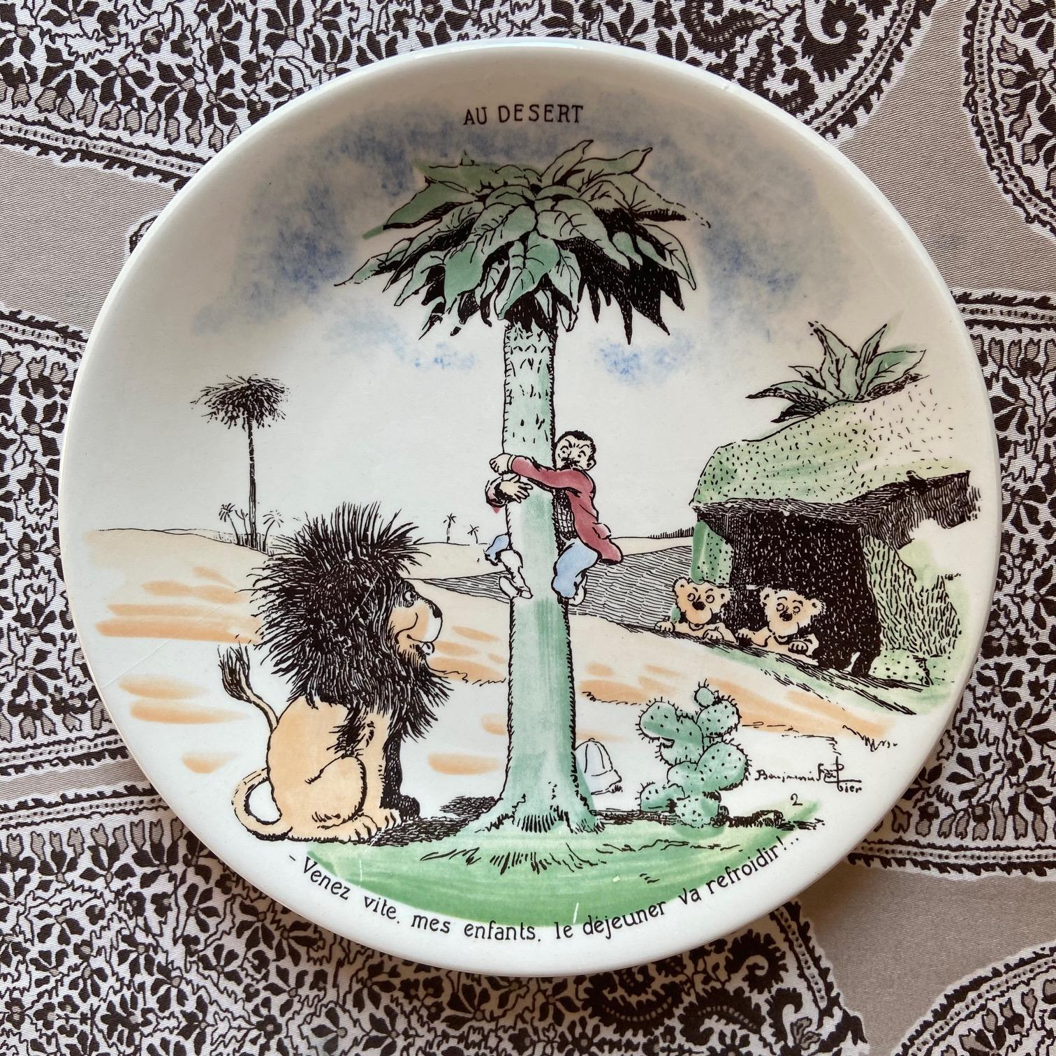 Placas francesas de Sarreguemines ilustradas por Benjamin Rabier, hacia 1930 Francés en venta
