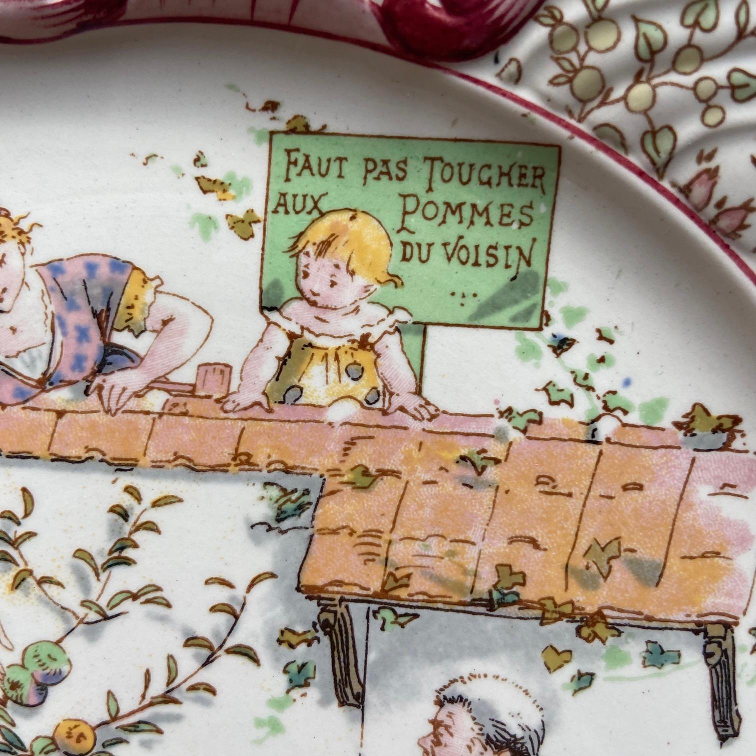 Céramique Plaques françaises de Sarreguemines illustrées par Froment Richard circa 1890 en vente