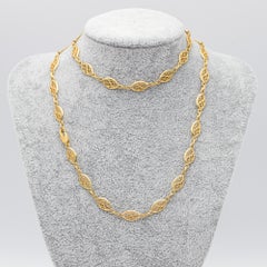 French Sautoir - 18K solid gold Vintage chain Necklace - Filigree - 25.7 gr