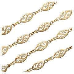 French Sautoir - 18K solid gold Vintage chain Necklace - Filigree - 25.7 gr