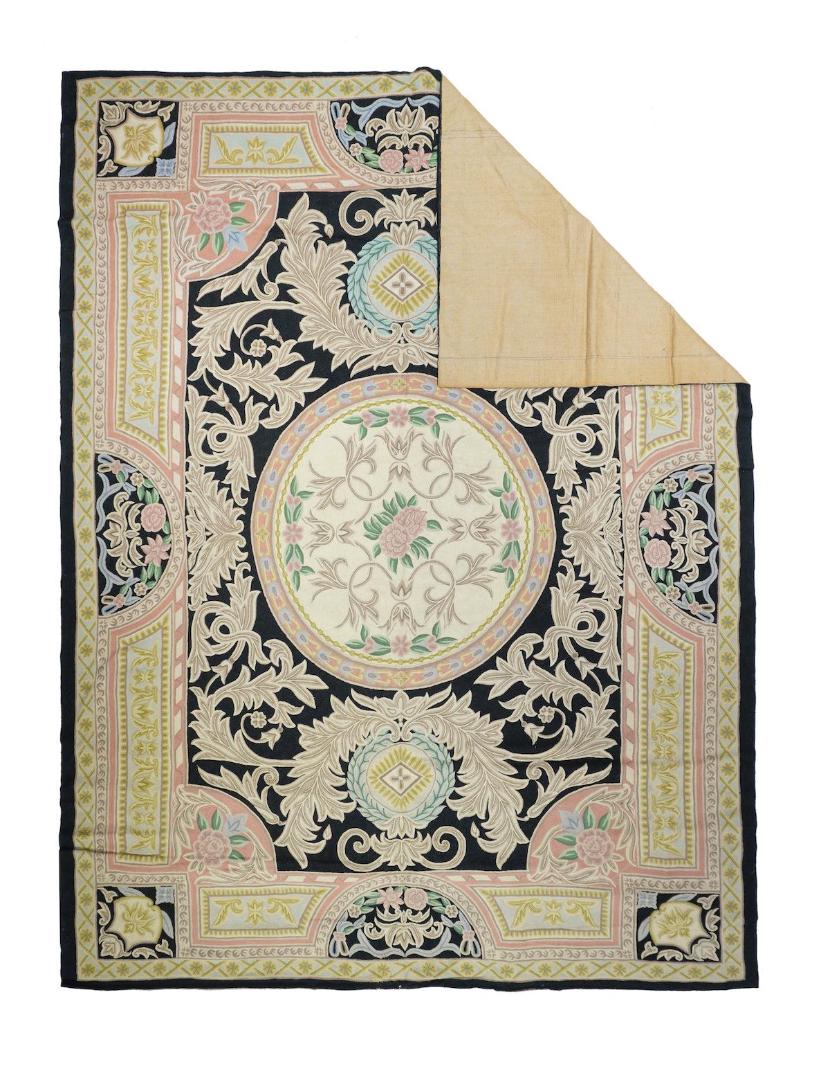 French Savonery Rug 8'10'' x 11'11''.