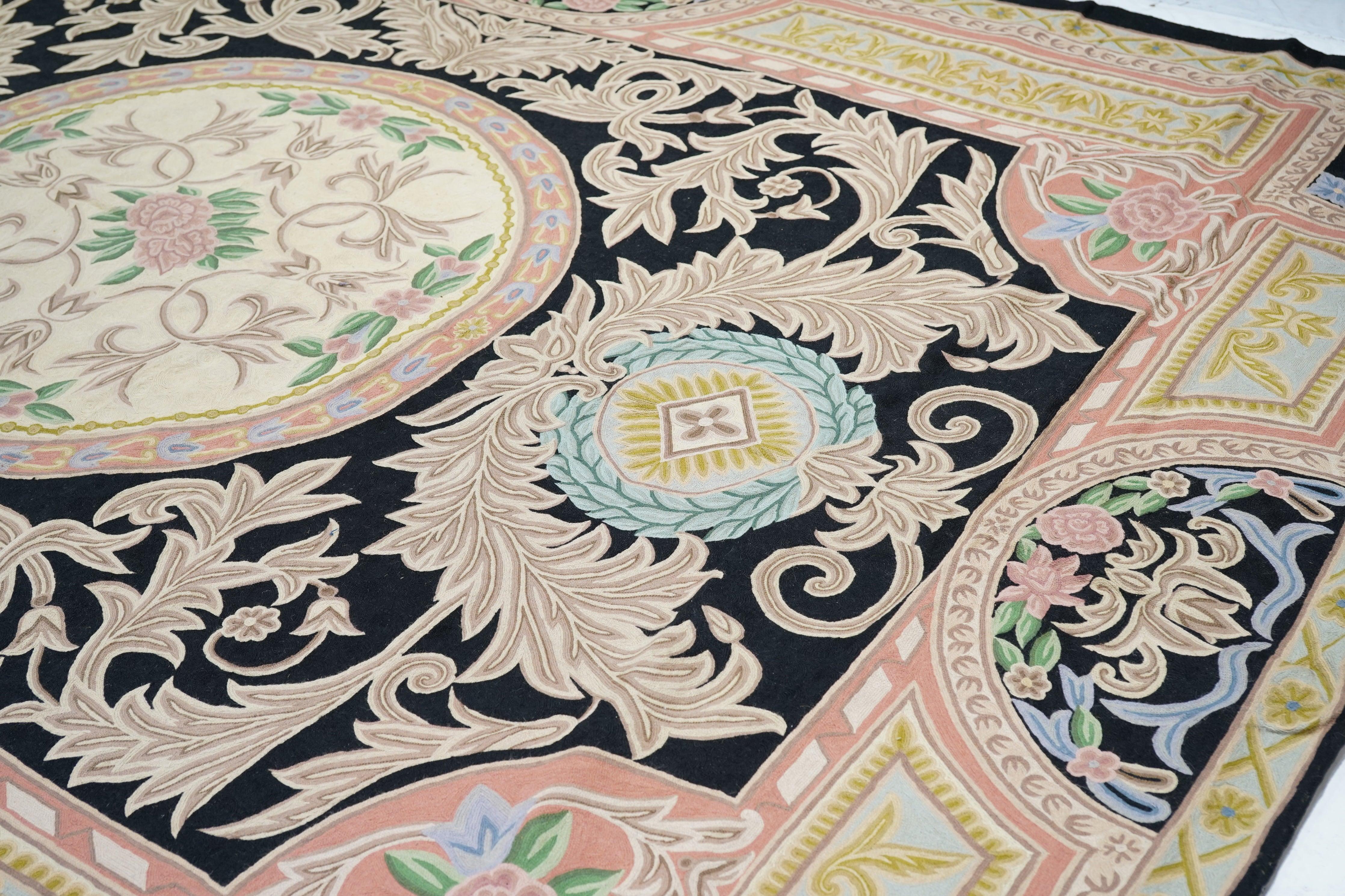Contemporary French Savonery Rug 8'10'' x 11'11'' For Sale