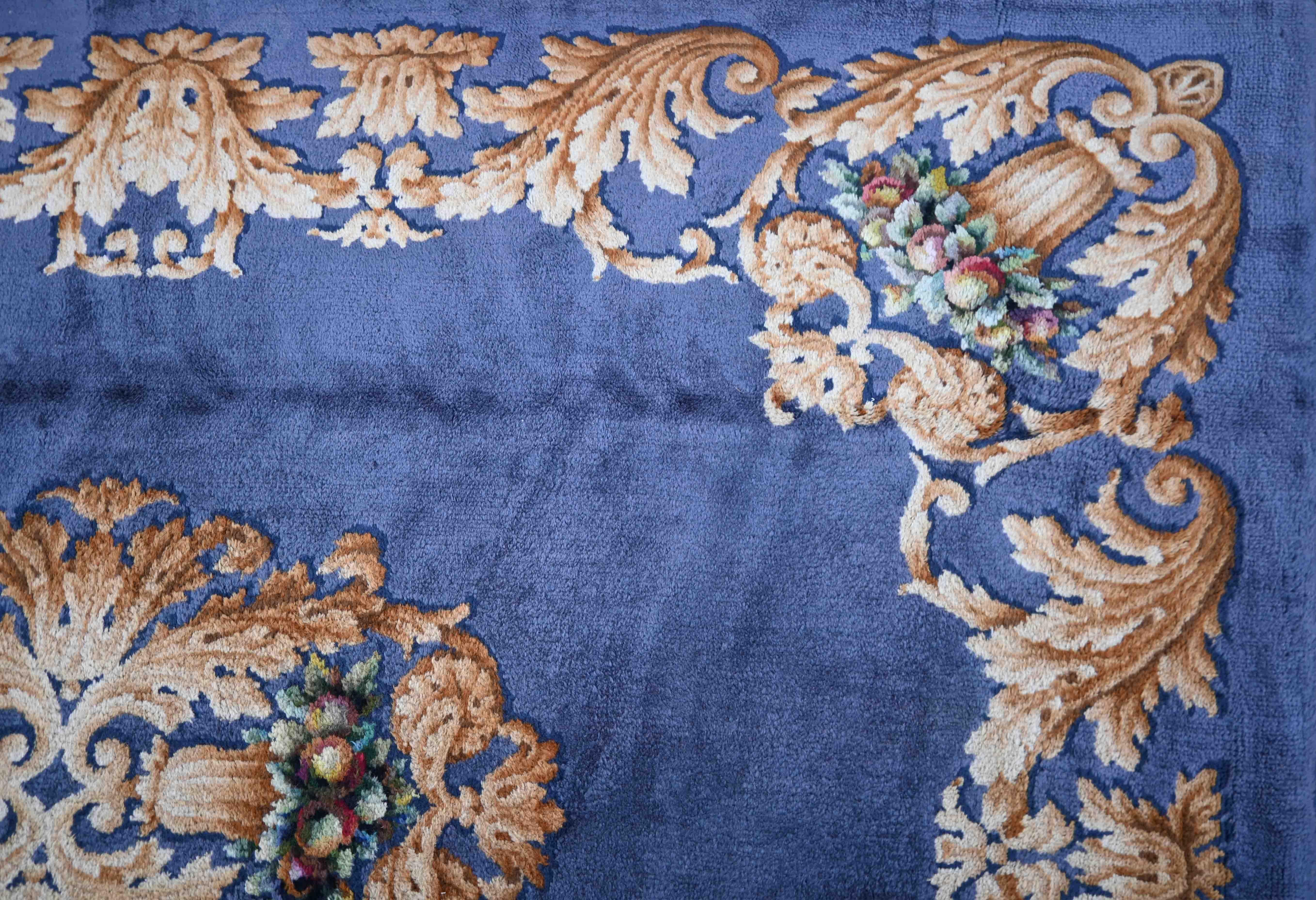 Francese Tappeto francese Savonnerie firmato, 1930 circa - 3m50x2m55 - No. 1466 in vendita