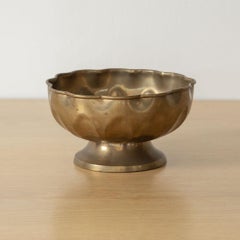 French Scalloped Antique Metal Bowl
