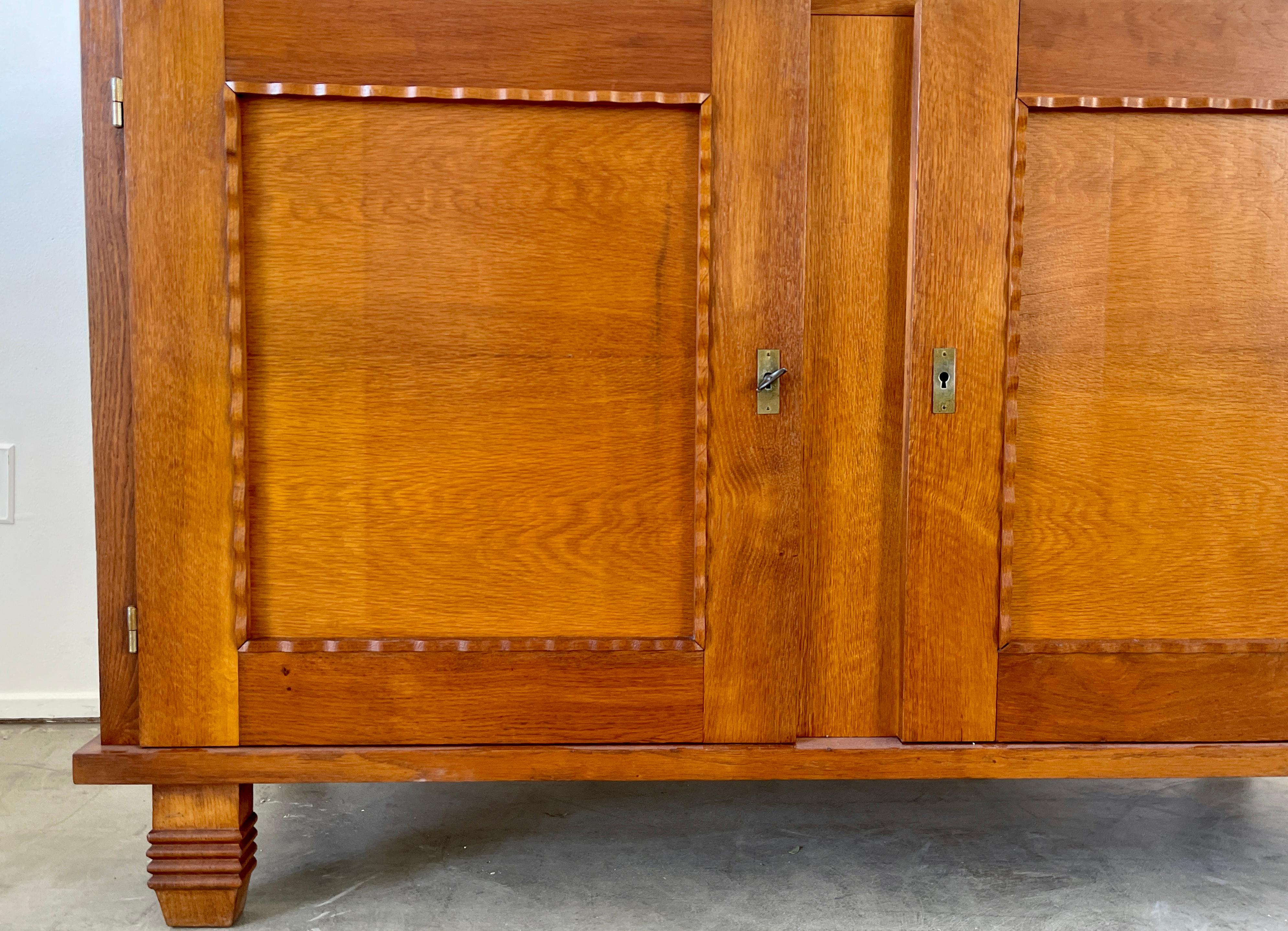 Oak French Scalloped Cabinet