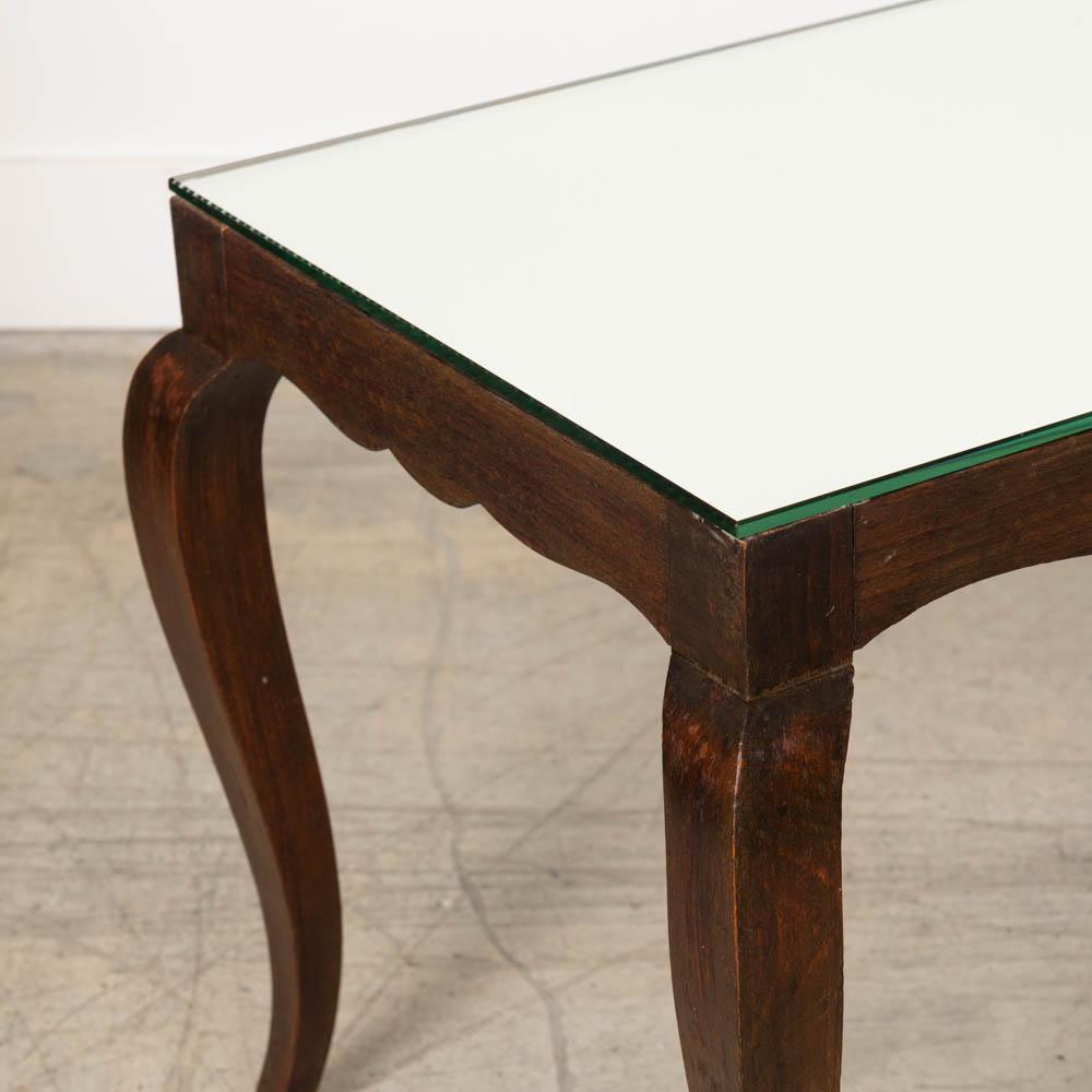 French Scalloped Wood and Mirror Table For Sale 6