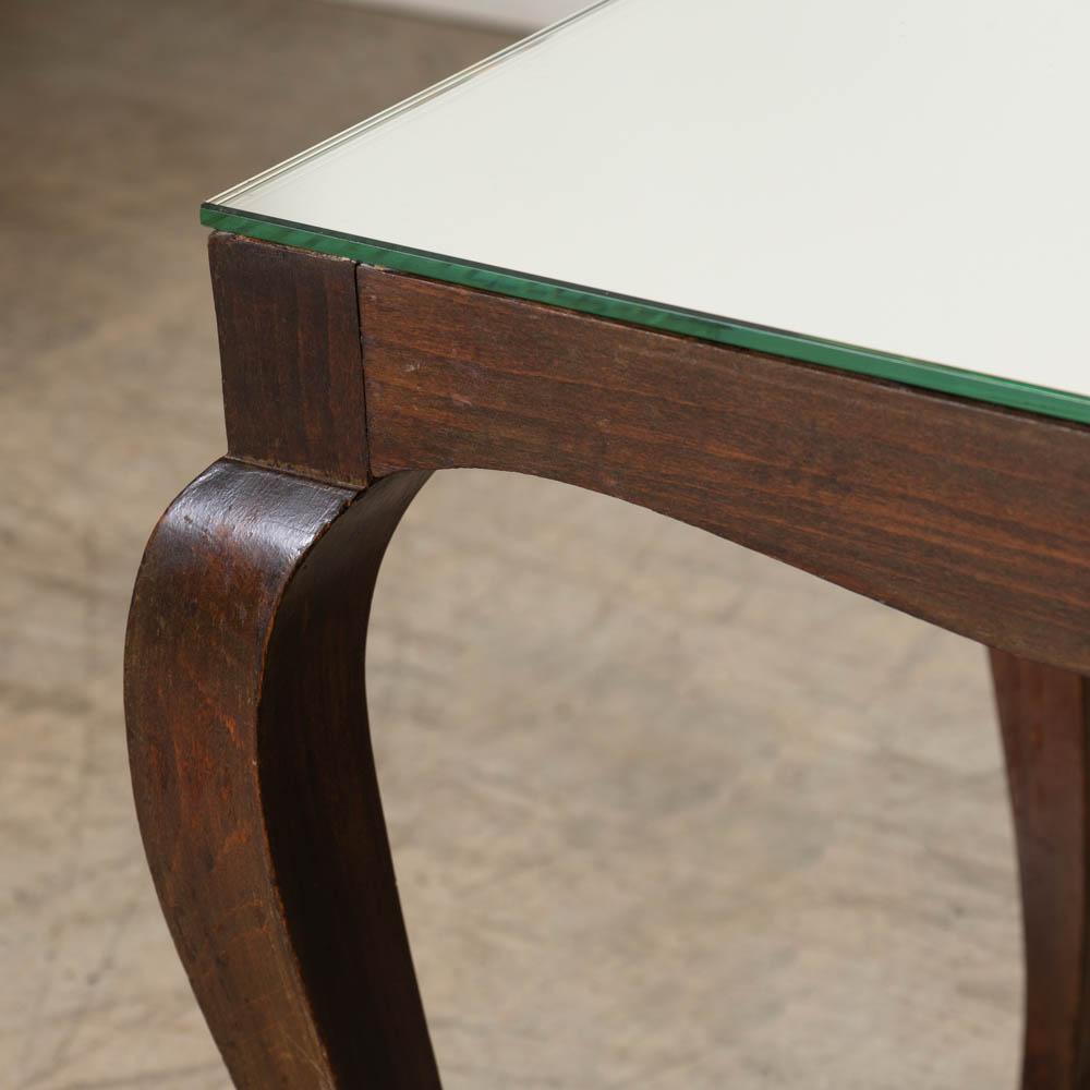 French Scalloped Wood and Mirror Table For Sale 8