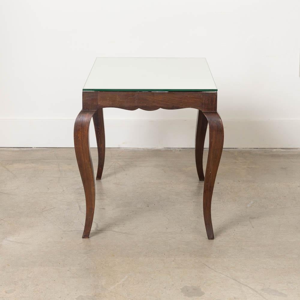 French Scalloped Wood and Mirror Table For Sale 2