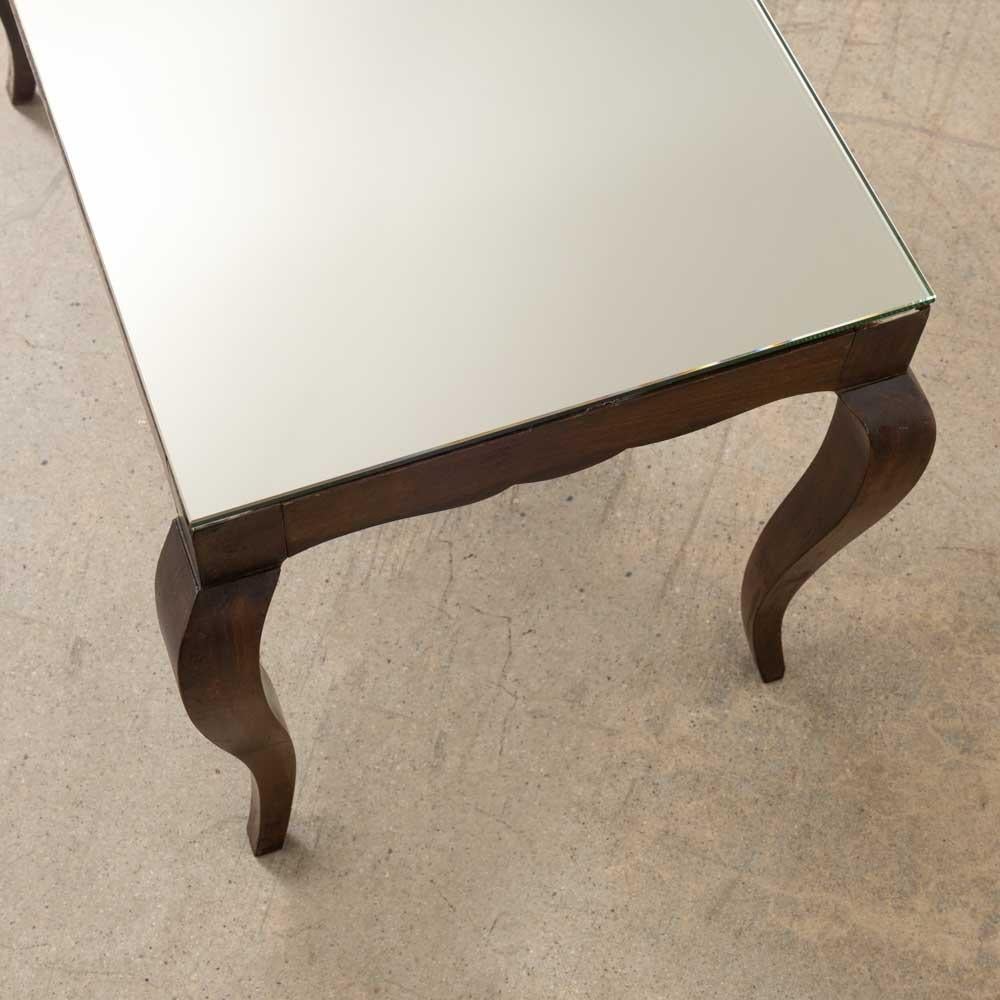 French Scalloped Wood and Mirror Table For Sale 5