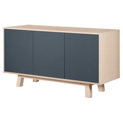 French scandinavian design 3-door dark blue sideboard by Eric Gizard Paris