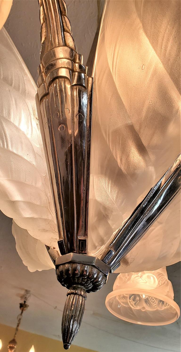 Eccezionale lampadario francese Art Deco di Charles Schneider in vendita 11