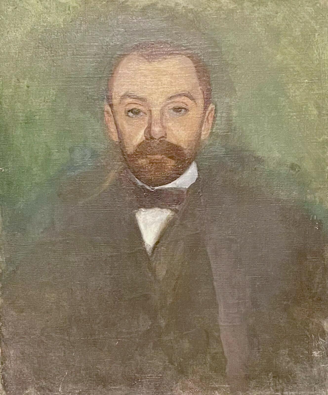 1900's FRENCH POST-IMPRESSIONIST OIL PAINTING - PORTRAIT OF A BEARDED MAN - Painting by Unknown