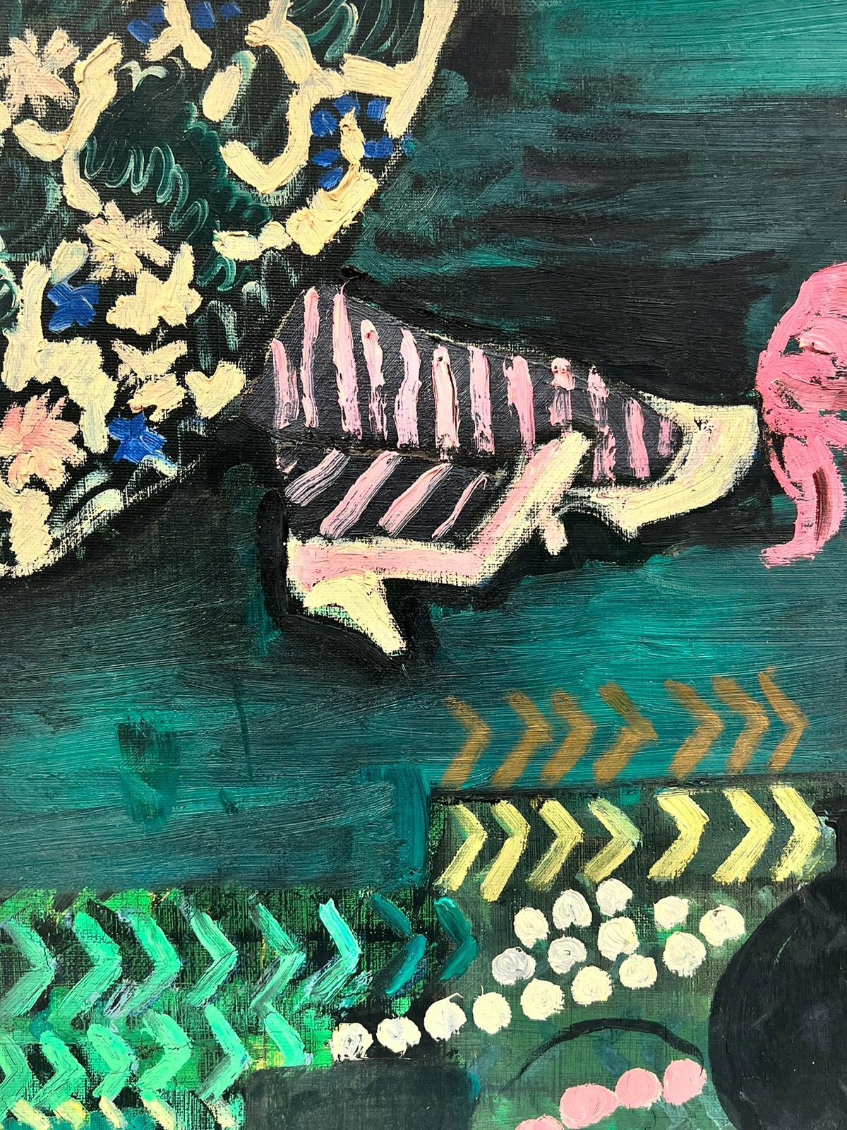 Französische signierte expressionistische Öl-Abstrakte Heels mit rosa Absatz aus den 1960er Jahren – Painting von French School