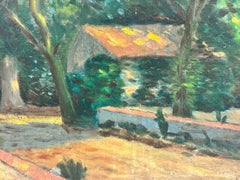 Französisches impressionistisches Ölgemälde des frühen 20. Jahrhunderts „Dappled Light Garden“