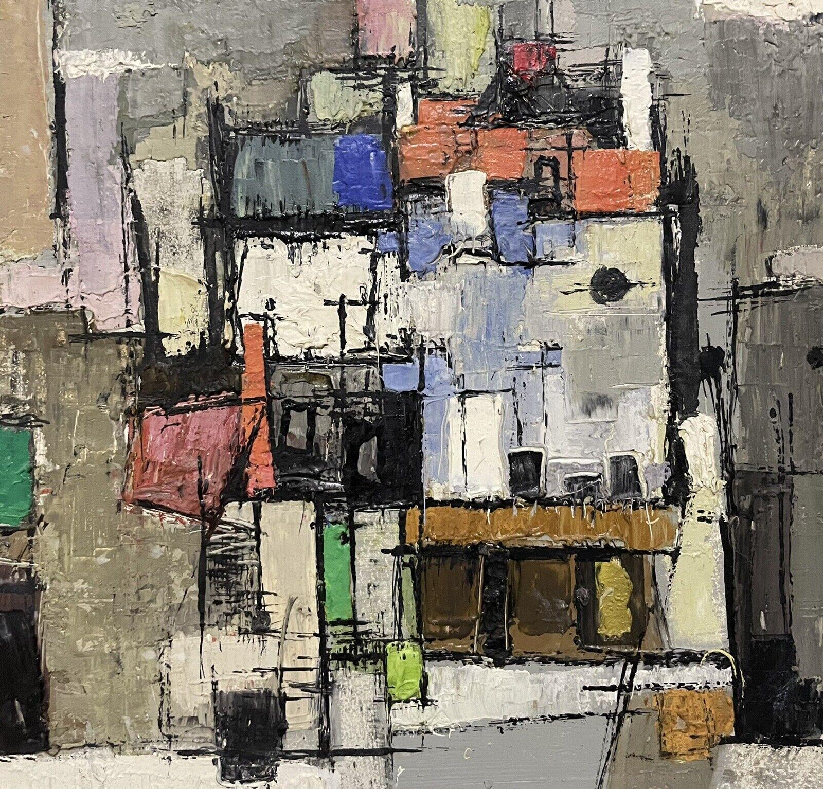 
Artist/ School: Parisian School, circa 1960's

Title: cubist composition of shapes and patterns. 

Medium:  oil painting on board, framed and inscribed verso.

Size:

framed:   14  x  19.25 inches
canvas:   9.75 x 15  inches

Provenance: private