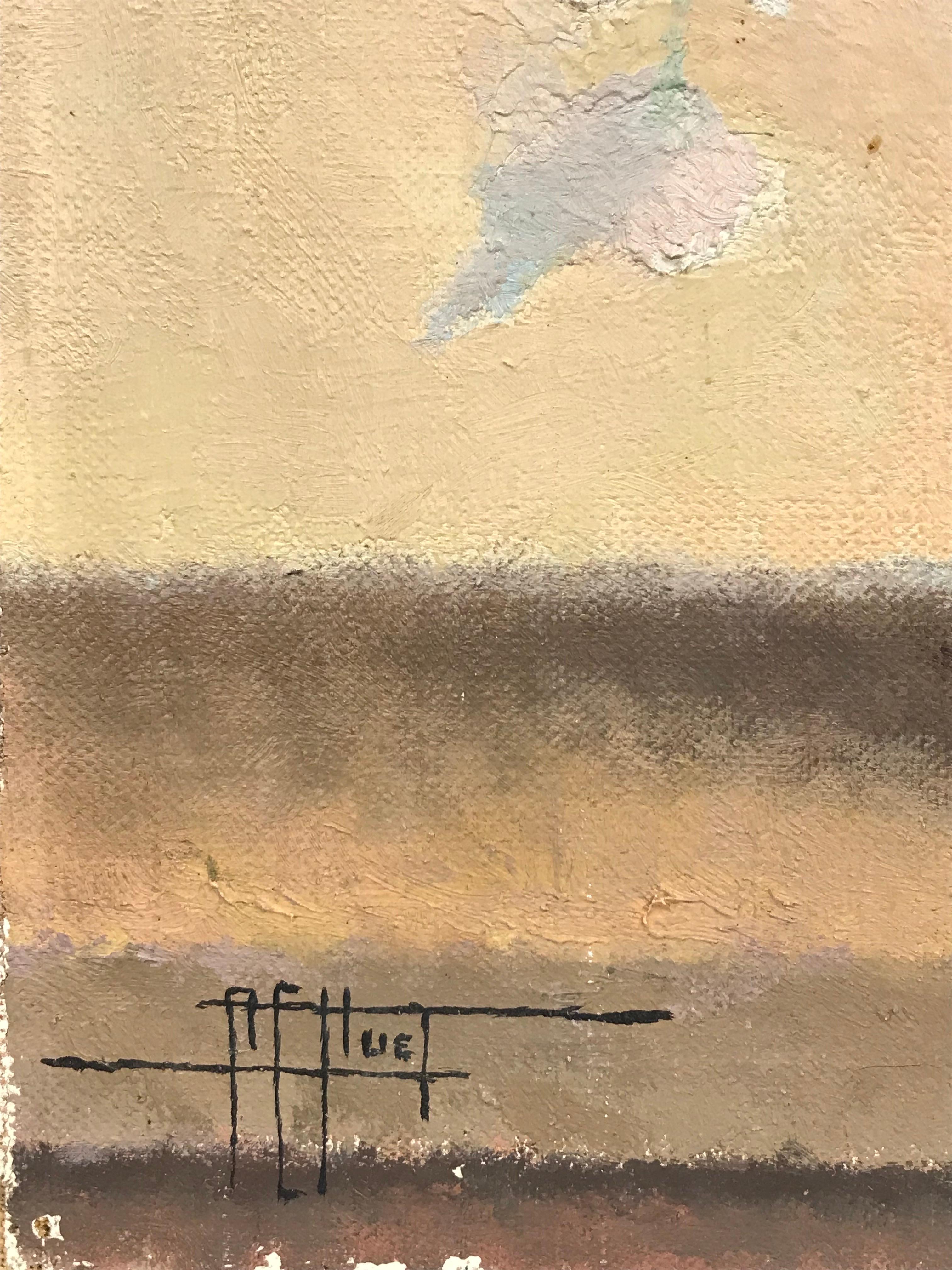 Pittura a olio firmata francese di grandi dimensioni della metà del XX secolo - Fiori estivi in vaso in vendita 3