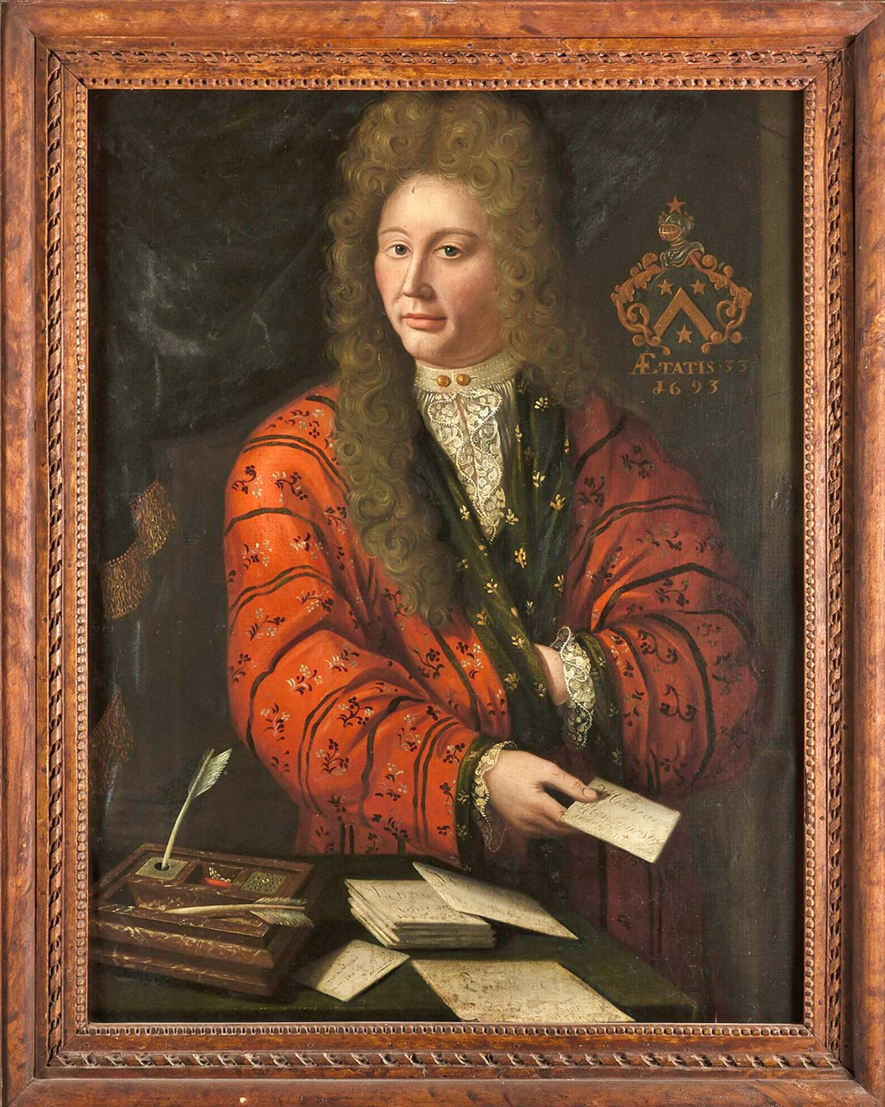 Oiled French School, 17th Century Portrait of a Man (Monsieur Voigh)