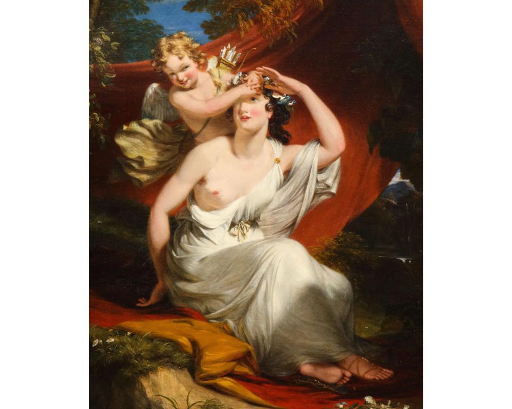 (French School) 18th Century, An Exceptional Quality Portrait of Venus and Cupid In Good Condition For Sale In New York, NY
