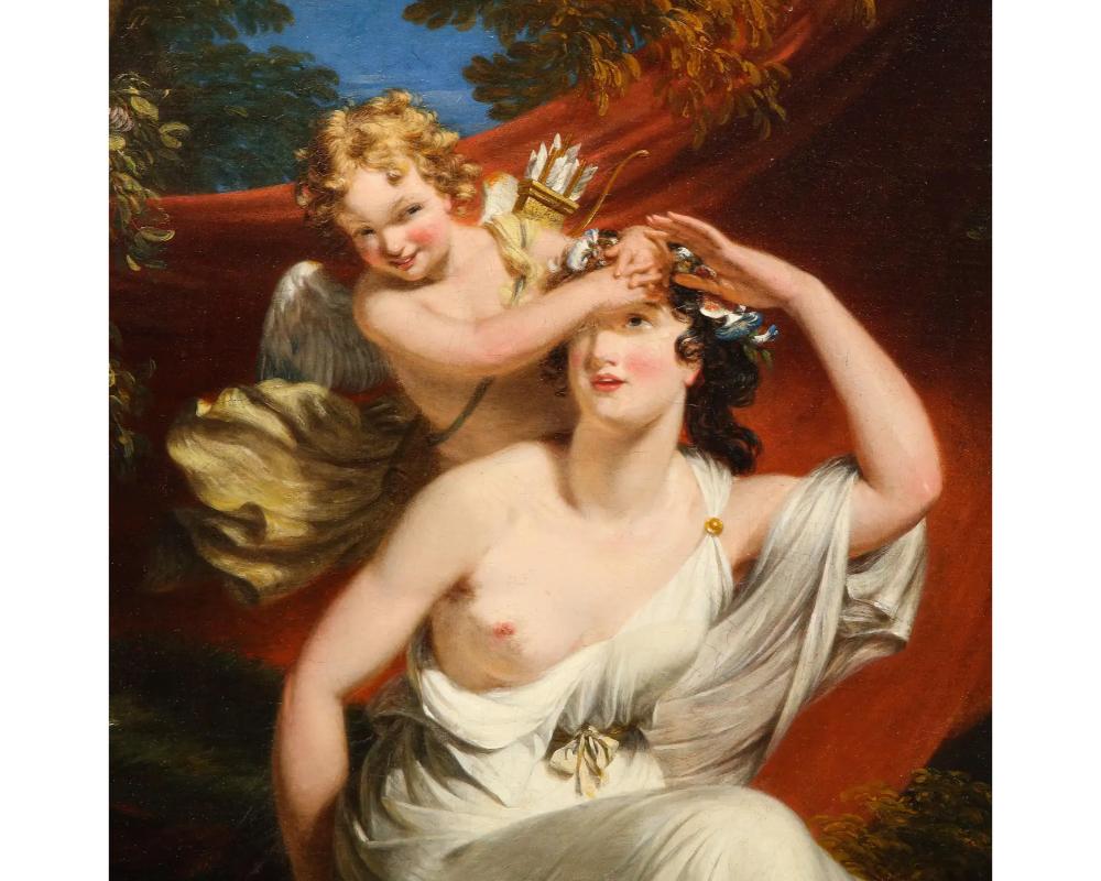 (French School) 18. Jahrhundert, Außergewöhnliches Porträt von Venus und Amor in außergewöhnlicher Qualität (Farbe) im Angebot