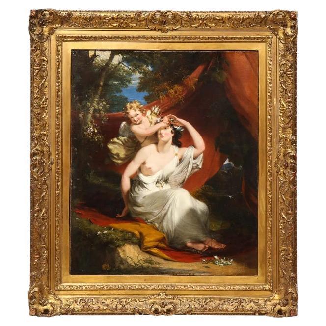 (French School) 18th Century, An Exceptional Quality Portrait of Venus and Cupid For Sale